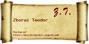Zborai Teodor névjegykártya